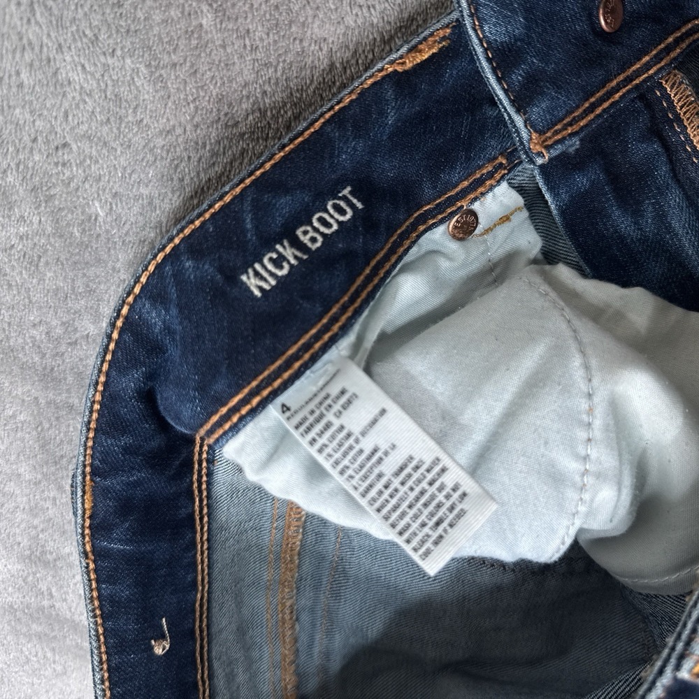 American Eagle Jeans Womens 4 Boot Cut Kick Boot High Rise Stretch Boho Flare - Picture 7 of 12